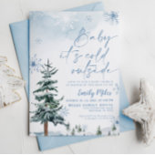 Invitation Bébé il fait froid dehors, Baby shower bleu hiver