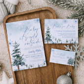 Invitation Bébé il fait froid dehors, Baby shower bleu hiver
