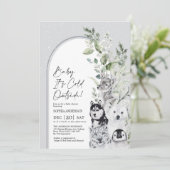 Invitation Bébé Il fait froid dehors Baby shower d'animaux d' (Debout devant)