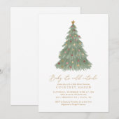 Invitation Bébé Il fait froid dehors Baby shower d'arbre de N (Devant / Derrière)