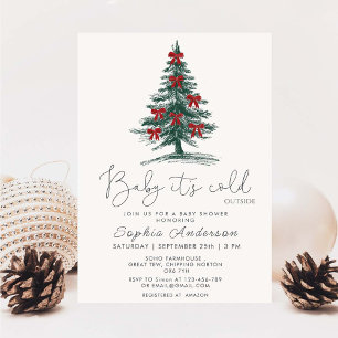 Invitation Bébé Il fait froid dehors Baby shower d'arbre de N