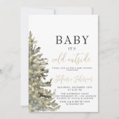 Invitation Bébé il fait froid dehors Baby shower d'arbre de N (Devant)