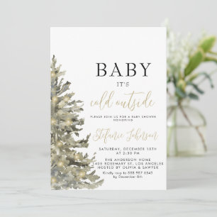 Invitation Bébé il fait froid dehors Baby shower d'arbre de N