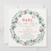 Invitation Bébé Il fait froid dehors Baby shower de couronne (Devant)