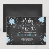 Invitation Bébé Il fait froid dehors Baby shower de flocons d (Devant / Derrière)