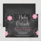 Invitation Bébé Il fait froid dehors Baby shower de flocons d (Devant / Derrière)