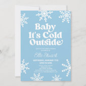 Invitation Bébé Il fait froid dehors Baby shower de flocons d (Devant)