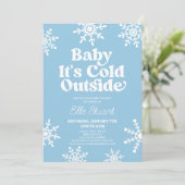 Invitation Bébé Il fait froid dehors Baby shower de flocons d (Debout devant)