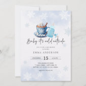 Invitation Bébé Il fait froid dehors Baby shower de garçon bl (Devant)