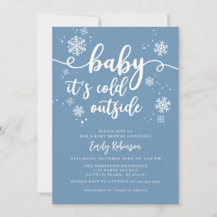 Invitation Bébé Il fait froid dehors Baby shower de garçon d'