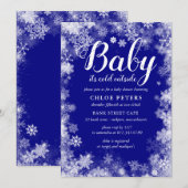 Invitation Bébé Il fait froid dehors Baby shower de garçon d' (Devant / Derrière)