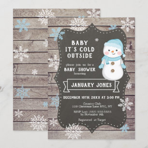 Invitation Bébé Il fait froid dehors Baby shower de garçon, S