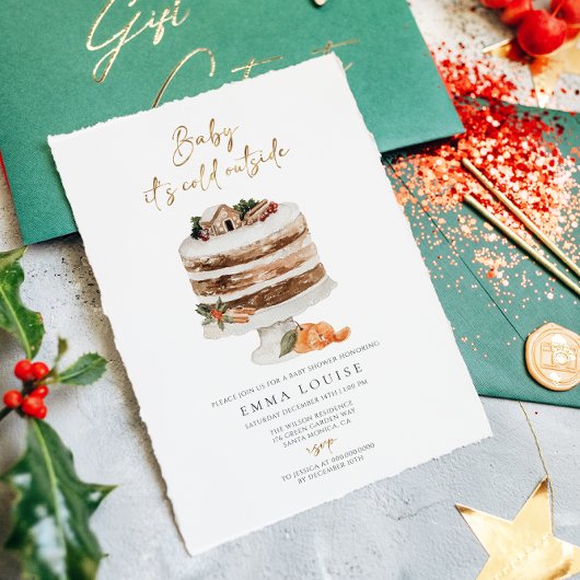 Invitation Bébé Il fait froid dehors Baby shower de gâteau de