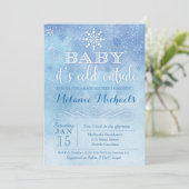 Invitation Bébé Il fait froid dehors Baby shower de neige Inv (Debout devant)