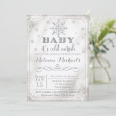 Invitation Bébé Il fait froid dehors Baby shower de neige Inv (Debout devant)