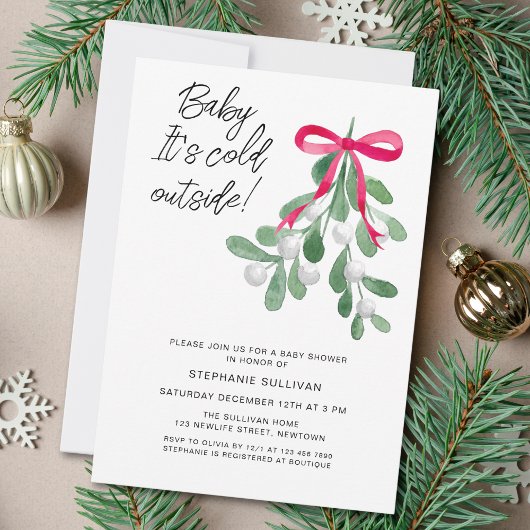 Invitation Bébé Il fait froid dehors Baby shower de Noël