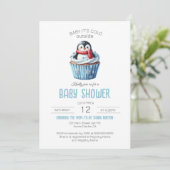 Invitation Bébé Il fait froid dehors Baby shower de pingouin (Debout devant)