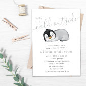 Invitation Bébé Il fait froid dehors Baby shower de pingouin