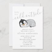 Invitation Bébé Il fait froid dehors Baby shower de pingouin (Devant)