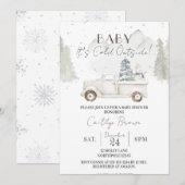 Invitation Bébé Il fait froid dehors, Baby shower d'hiver (Devant / Derrière)