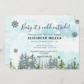 Invitation Bébé il fait froid dehors, baby shower d'hiver (Devant / Derrière)