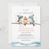 Invitation Bébé il fait froid dehors, Baby shower d'hiver (Devant)