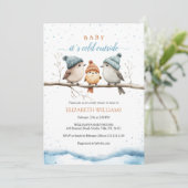 Invitation Bébé il fait froid dehors, Baby shower d'hiver (Debout devant)
