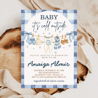 Invitation Bébé, il fait froid dehors, Baby Shower d'hiver bl