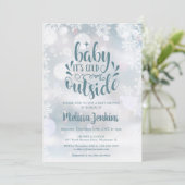 Invitation Bébé Il fait froid dehors Baby shower d'hiver neig (Debout devant)