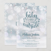 Invitation Bébé Il fait froid dehors Baby shower d'hiver neig (Devant / Derrière)