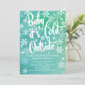 Invitation Bébé Il fait froid dehors Baby shower d'hiver neut (Debout devant)