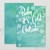 Invitation Bébé Il fait froid dehors Baby shower d'hiver neut (Devant / Derrière)