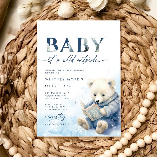 Invitation Bébé Il fait froid dehors Baby shower d'ours d'hiv