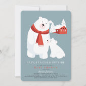 Invitation Bébé Il fait froid dehors Baby shower d'ours polai (Devant)