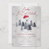 Invitation Bébé Il fait froid dehors Baby shower d'ours polai (Devant)