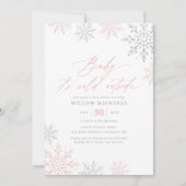 Invitation Bébé Il fait froid dehors Baby shower Fille Feu de (Devant)