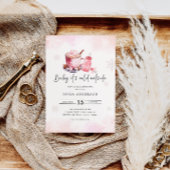 Invitation Bébé Il fait froid dehors Baby shower fille rose