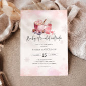 Invitation Bébé Il fait froid dehors Baby shower fille rose