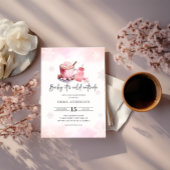 Invitation Bébé Il fait froid dehors Baby shower fille rose