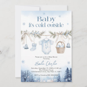 Invitation Bébé il fait froid dehors Baby Shower garçon