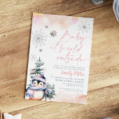 Invitation Bébé il fait froid dehors, Baby shower hiver Pengu