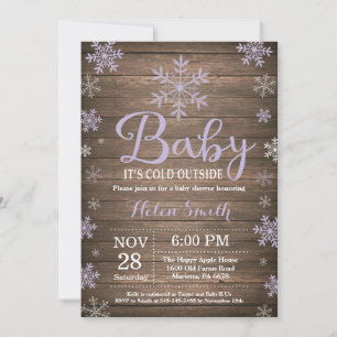Invitation Bébé il fait froid dehors Baby Shower hivernal rus