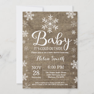 Invitation Bébé il fait froid dehors Baby Shower hivernal rus