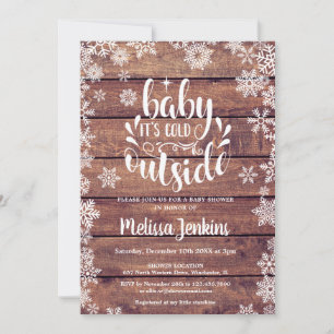 Invitation Bébé il fait froid dehors Baby Shower hivernal rus