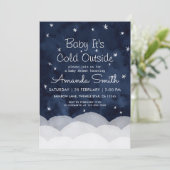Invitation Bébé Il fait froid dehors Baby shower lunaire (Debout devant)