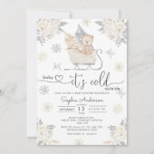 Invitation Bébé Il fait froid dehors Baby shower Ours de forê (Devant)
