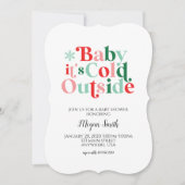 Invitation Bébé Il fait froid dehors Baby shower rétro (Devant)