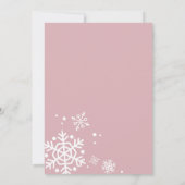 Invitation Bébé Il fait froid dehors | Baby shower rose fille (Dos)