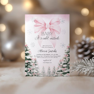 Invitation Bébé il fait froid dehors Baby Shower Sapin de Noë