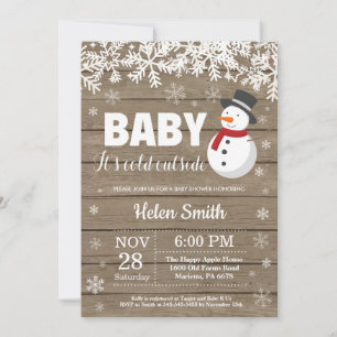 Invitation Bébé il fait froid dehors Baptême de bébé bonhomme